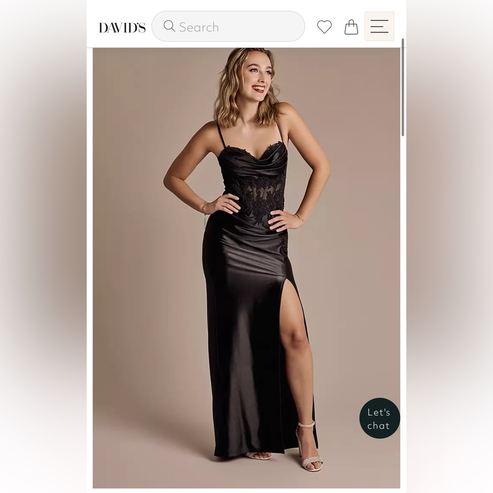 David’s bridal formal dress black nwt